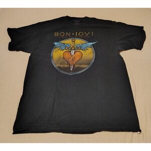 Bon Jovi You Give Love A Bad Name Graphic T-Shirt Black 2XLT Tall Band Merch